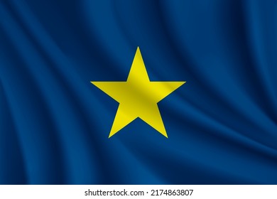 Realistic waving flag of the Republic of Texas (1836–1839) vector background.
