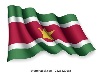 Bandera onduladora realista de Surinam