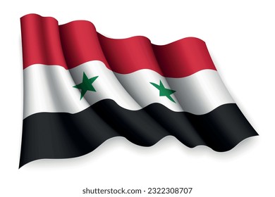 Realistische Wellenflagge in Syrien