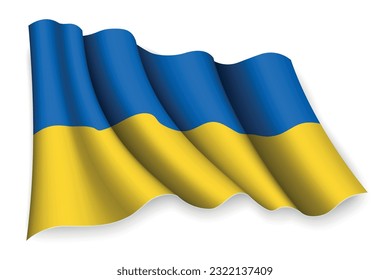 Realistic waving flag of Ukraine