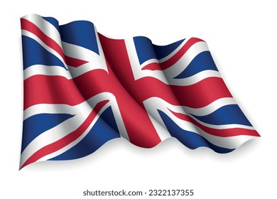 Realistic waving flag of United Kingdom