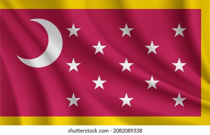 Realistic waving flag of Van Dorn battle, 1862 vector background.