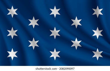 Realistic waving flag of Washington's 
Commander in Chief, 1775 vector background.