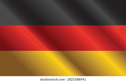 Realistic waving German flag vector background texture for German Unity Day and national events