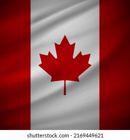 Realistic Wavy Canada flag background vector. Canada Independence Day Vector Illustration.