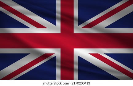 Realistic wavy flag of England background vector. England wavy flag vector