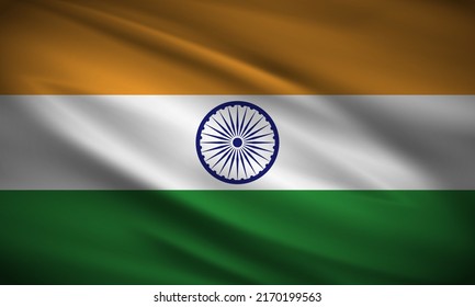 India wavy flag.ai Royalty Free Stock SVG Vector and Clip Art