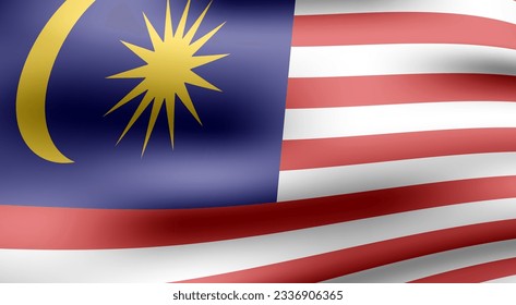 Realistic wavy Malaysia flag background design