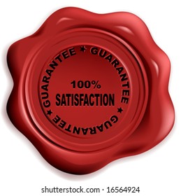 realistic wax seal with text: guarantee