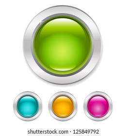 realistic web buttons on white