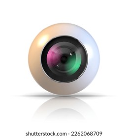 Cámara web realista en un fondo blanco. Ilustración vectorial.