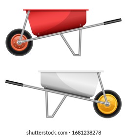 Realistic wheelbarrow vector design illustration isolated on white background