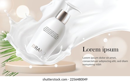 Realistic white 3D cylinder pedestal podium. the scene for the products stage showcase, and promotion display. Vector geometric forms in shadow. Abstract clean studio room design.
