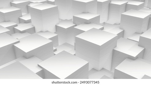 Realistic white 3d geometric background vector design in eps 10