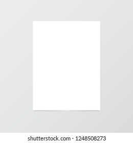 Realistic white A4 paper page. Vector illustration .
