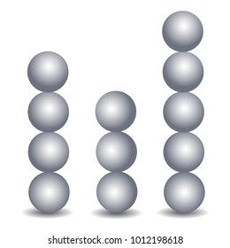 Realistic white balls . Vector illustration. Flat design.