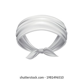 Realistic White Band For Head Vector Illustration