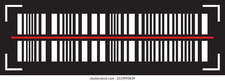 Realistic white Barcode icon on black background. Bar code icon. EPS 10.