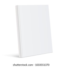 Realistic white Blank book cover vector illustration