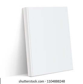 Realistic white Blank book cover vector illustration