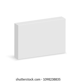 Realistic white blank box for design on white background. Vector illustration