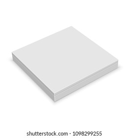 Realistic white blank box for design on white background. Vector illustration