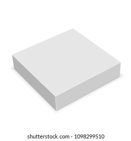 Realistic white blank box for design on white background. Vector illustration