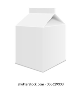 Realistic White Blank Juice, Milk Or Soup Carton Package Template. Half Liter. Vector.