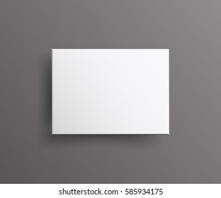 Realistic White  blank Package Cardboard Box Top View isolated. For Software, Electronic device, other products, for your design, logo.  Vector illustration.