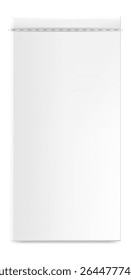 Realistic white blank plastic bag packaging featuring a convenient hang slot, isolated against a clean white background, providing ample space for custom design elements