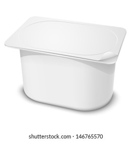 Realistic white blank plastic container mock up. Vector illustration EPS10.