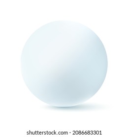 Esfera azul blanco realista. Objeto redondo con reflejos brillantes y sombra. Plantilla de mockup para su diseño. 3.ª bola o orina. Concepto de publicidad o presentación. Ilustración del vector