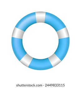 Realistic white and blue swim ring vector illustration