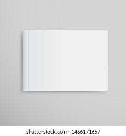 Realistic White Book Mock Up Template Background. Blank Cover Of Magazine. Vector Illustration.