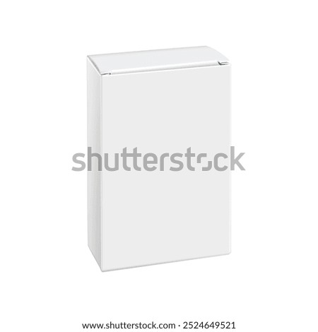 Realistic white box mockup with isolated images of similar blank packaging boxes on blank background vector illustration.