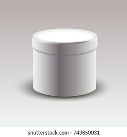 Realistic white box on gray background