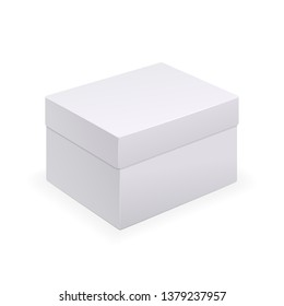 realistic white box, vector eps 10 isolated white background