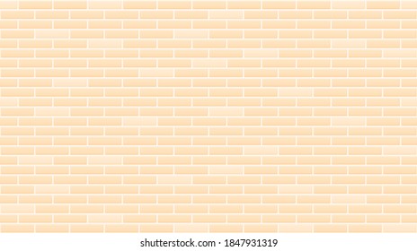 Realistic white brick wall background. Yellow brick wall seamless vector pattern for replication. Beige brick wall seamless vector pattern. Vector texture of light bricks. Vector illustration. 