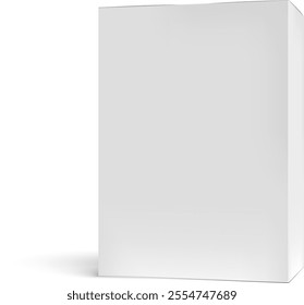 Realistic white cardboard box mockup casting a subtle shadow on a clean white background, providing a simple yet effective template for showcasing product packaging designs