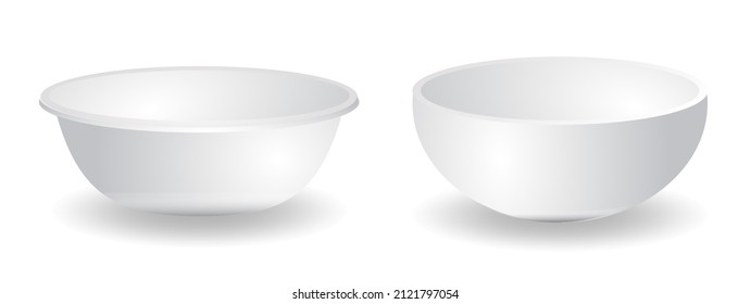 realistic white ceramic bowl isolated on white 

background, various white ceramic bowl 

illustration. 
