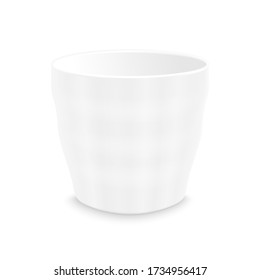 realistic white ceramic cup or coffee mugs isolated on white background. vector illustration for design