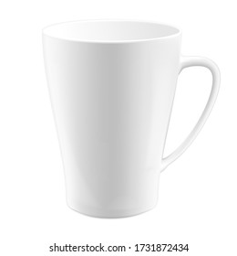 realistic white ceramic cup isolated on white background. vector illustration for design