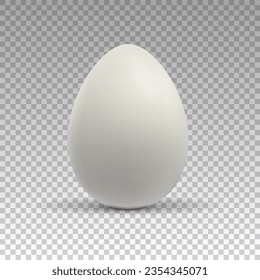 Realistic white chicken egg on a transparent background. vector illustration eps 10