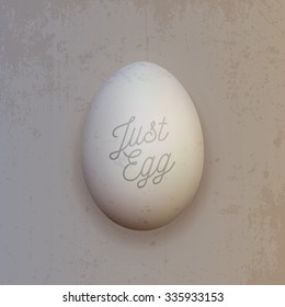 Realistic white chicken Egg. Vector Food Object