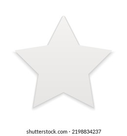 Realistic white classic five pointed star shape decorative design bauble insignia silhouette vector illustration. Cute elegant stellar asterisk leadership award or frozen winter holiday element
