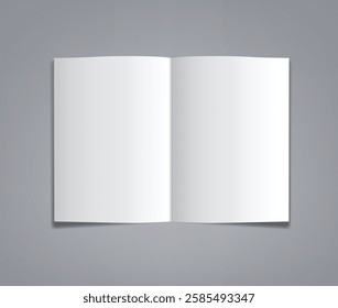 Realistic White Clear 3D Brochure, Magazine Or Book Mock Up. Vector Illustrator