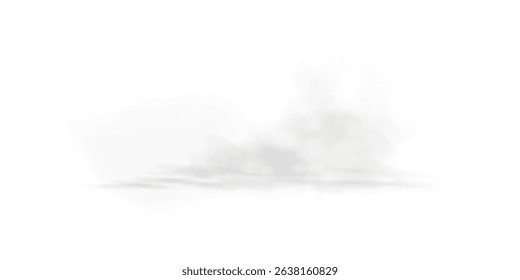 Realistic White Cloud Cutout with Soft Edges and Transparent Background for Weather, Sky, or Dreamy Visual Design 