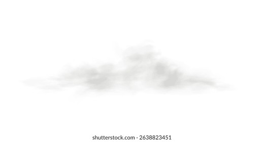 Realistic White Cloud Cutout with Soft Edges and Transparent Background for Weather, Sky, or Dreamy Visual Design 