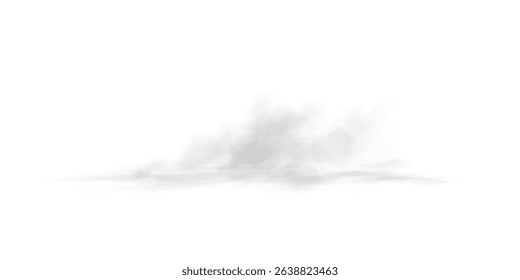 Realistic White Cloud Cutout with Soft Edges and Transparent Background for Weather, Sky, or Dreamy Visual Design 