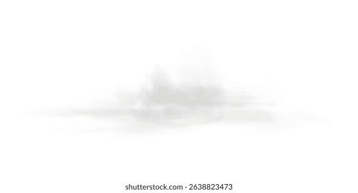 Realistic White Cloud Cutout with Soft Edges and Transparent Background for Weather, Sky, or Dreamy Visual Design 
